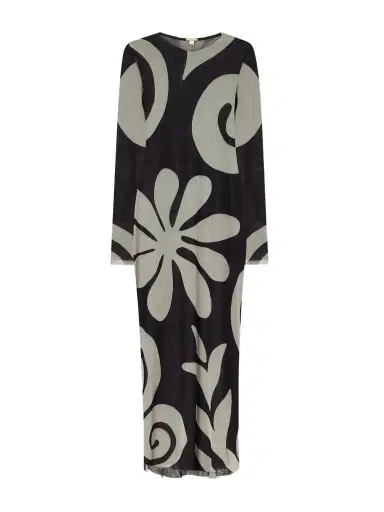 Cala de la Cruz Tania Printed Mesh Midi Dress | Thumbnail 1 Cala de la Cruz Tania Printed Mesh Midi Dress | Thumbnail 1