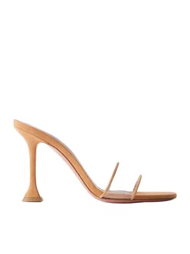 Amina Muaddi Andrea 95 Leather Mules | Thumbnail 1 Amina Muaddi Andrea 95 Leather Mules | Thumbnail 1