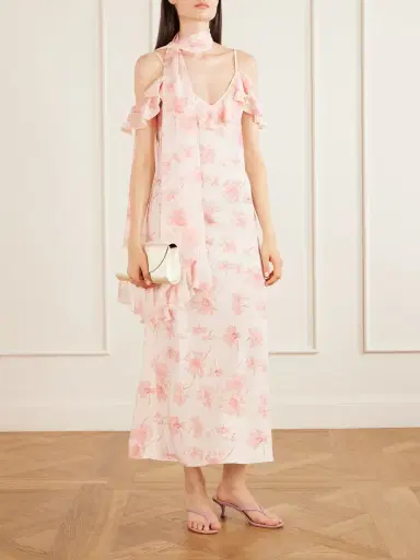 Rodarte Daisy Ruffled Floral-print Silk Chiffon Midi Dress | Thumbnail 2 Rodarte Daisy Ruffled Floral-print Silk Chiffon Midi Dress | Thumbnail 2