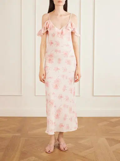 Rodarte Daisy Ruffled Floral-print Silk Chiffon Midi Dress | Thumbnail 3 Rodarte Daisy Ruffled Floral-print Silk Chiffon Midi Dress | Thumbnail 3