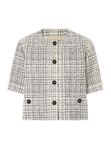 Valentino Garavani Tweed Cotton-blend Blazer | Thumbnail 1 Valentino Garavani Tweed Cotton-blend Blazer | Thumbnail 1