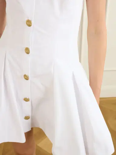 Balmain Halterneck Cotton-poplin Mini Dress | Thumbnail 4 Balmain Halterneck Cotton-poplin Mini Dress | Thumbnail 4