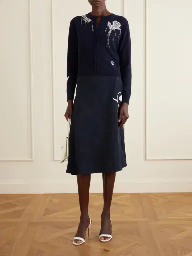 Erdem Asymmetric Floral-jacquard Cotton-blend Midi Skirt | Thumbnail 2 Erdem Asymmetric Floral-jacquard Cotton-blend Midi Skirt | Thumbnail 2