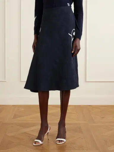 Erdem Asymmetric Floral-jacquard Cotton-blend Midi Skirt | Thumbnail 3 Erdem Asymmetric Floral-jacquard Cotton-blend Midi Skirt | Thumbnail 3