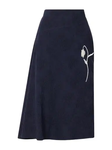 Erdem Asymmetric Floral-jacquard Cotton-blend Midi Skirt | Thumbnail 1 Erdem Asymmetric Floral-jacquard Cotton-blend Midi Skirt | Thumbnail 1