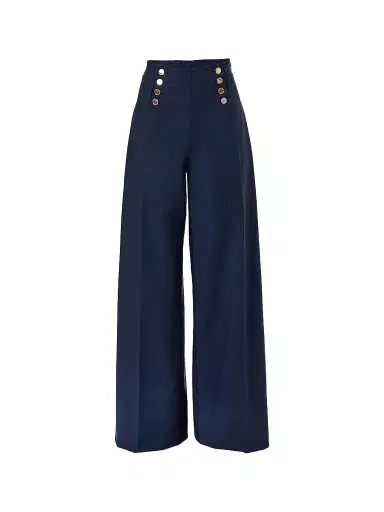 Carolina Herrera Women's Cabana Alba Stretch-Cotton Pants - Midnight - Size 14 | Thumbnail 1 Carolina Herrera Women's Cabana Alba Stretch-Cotton Pants - Midnight - Size 14 | Thumbnail 1