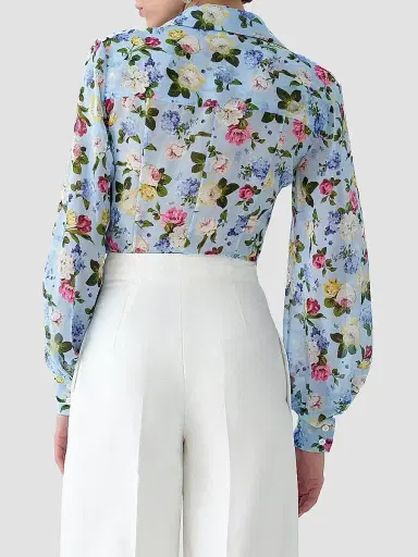 Carolina Herrera Women's Cabana Isabella Floral Silk Shirt | Thumbnail 4 Carolina Herrera Women's Cabana Isabella Floral Silk Shirt | Thumbnail 4