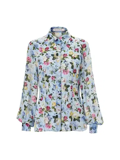 Carolina Herrera Women's Cabana Isabella Floral Silk Shirt | Thumbnail 1 Carolina Herrera Women's Cabana Isabella Floral Silk Shirt | Thumbnail 1