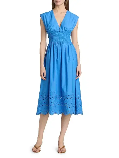 Rails Women's Roxanne Cotton Embroidered Midi-Dress - Harbor Blue | Thumbnail 3 Rails Women's Roxanne Cotton Embroidered Midi-Dress - Harbor Blue | Thumbnail 3
