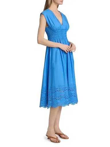 Rails Women's Roxanne Cotton Embroidered Midi-Dress - Harbor Blue | Thumbnail 4 Rails Women's Roxanne Cotton Embroidered Midi-Dress - Harbor Blue | Thumbnail 4