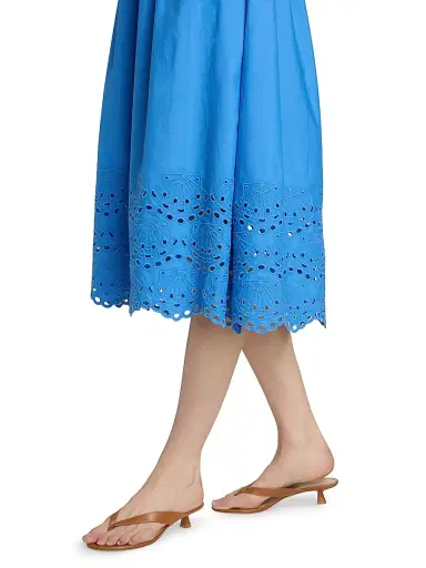 Rails Women's Roxanne Cotton Embroidered Midi-Dress - Harbor Blue | Thumbnail 6 Rails Women's Roxanne Cotton Embroidered Midi-Dress - Harbor Blue | Thumbnail 6
