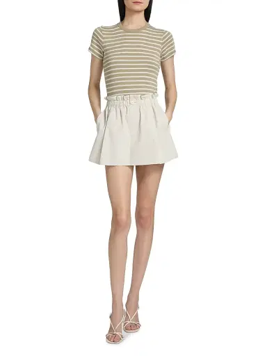 Vince Women's Striped Cotton-Blend Shrunken 90s T-Shirt | Thumbnail 2 Vince Women's Striped Cotton-Blend Shrunken 90s T-Shirt | Thumbnail 2
