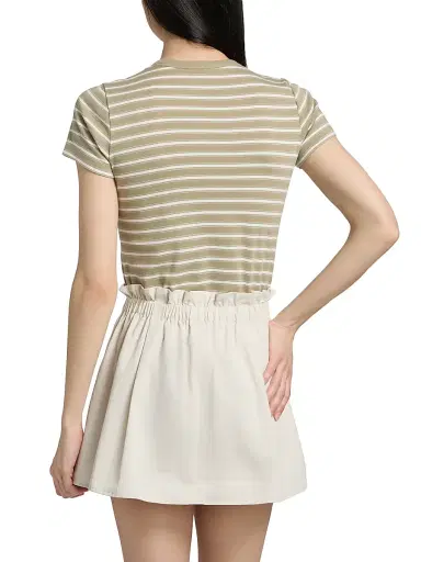 Vince Women's Striped Cotton-Blend Shrunken 90s T-Shirt | Thumbnail 5 Vince Women's Striped Cotton-Blend Shrunken 90s T-Shirt | Thumbnail 5