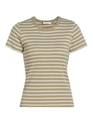 Vince Women's Striped Cotton-Blend Shrunken 90s T-Shirt | Thumbnail 1 Vince Women's Striped Cotton-Blend Shrunken 90s T-Shirt | Thumbnail 1