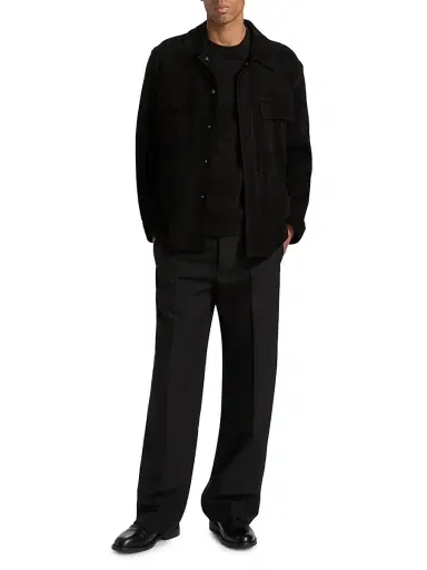 Vince Men's Suede Shirt Jacket - Black | Thumbnail 2 Vince Men's Suede Shirt Jacket - Black | Thumbnail 2