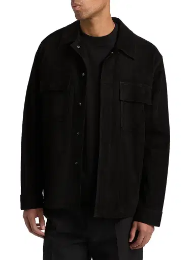 Vince Men's Suede Shirt Jacket - Black | Thumbnail 3 Vince Men's Suede Shirt Jacket - Black | Thumbnail 3