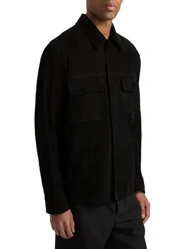 Vince Men's Suede Shirt Jacket - Black | Thumbnail 4 Vince Men's Suede Shirt Jacket - Black | Thumbnail 4