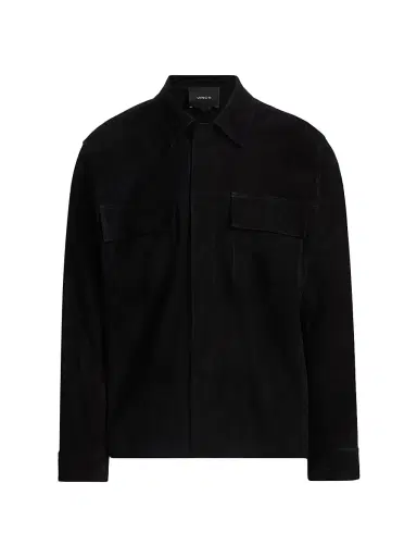 Vince Men's Suede Shirt Jacket - Black | Thumbnail 1 Vince Men's Suede Shirt Jacket - Black | Thumbnail 1