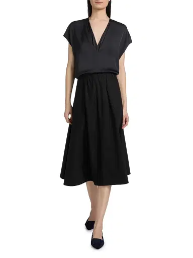 Vince Women's Double V-Neck Silk-Blend Top | Thumbnail 2 Vince Women's Double V-Neck Silk-Blend Top | Thumbnail 2