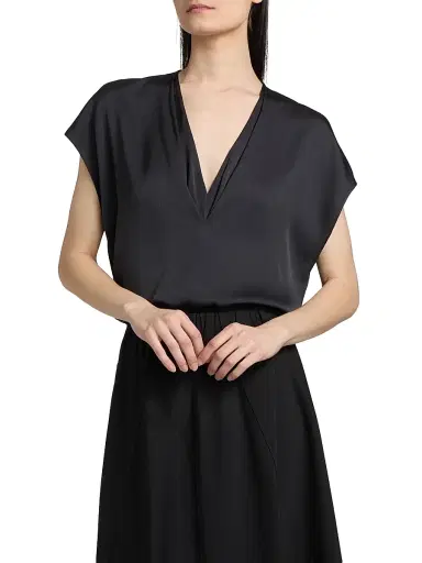 Vince Women's Double V-Neck Silk-Blend Top | Thumbnail 3 Vince Women's Double V-Neck Silk-Blend Top | Thumbnail 3