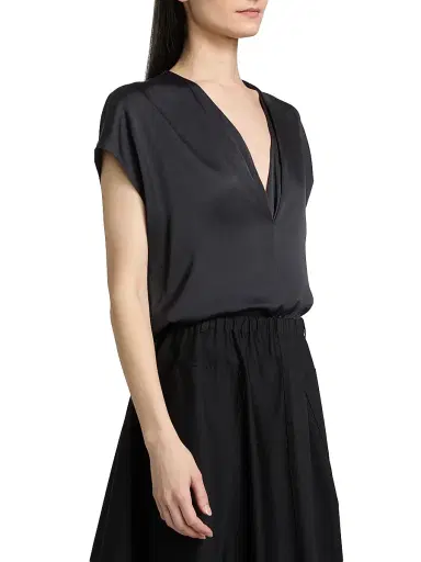 Vince Women's Double V-Neck Silk-Blend Top | Thumbnail 4 Vince Women's Double V-Neck Silk-Blend Top | Thumbnail 4