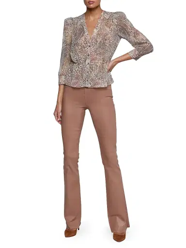 L'Agence Women's Suri Animal-Print Shirt - Tan Valencia Leopard - Size XL | Thumbnail 2 L'Agence Women's Suri Animal-Print Shirt - Tan Valencia Leopard - Size XL | Thumbnail 2