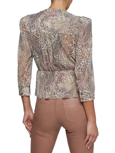 L'Agence Women's Suri Animal-Print Shirt - Tan Valencia Leopard - Size XL | Thumbnail 5 L'Agence Women's Suri Animal-Print Shirt - Tan Valencia Leopard - Size XL | Thumbnail 5