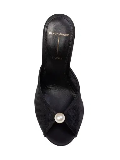 Black Suede Studio Women's Sadie 100MM Satin Sandals - Black Satin - Size 11 | Thumbnail 6 Black Suede Studio Women's Sadie 100MM Satin Sandals - Black Satin - Size 11 | Thumbnail 6