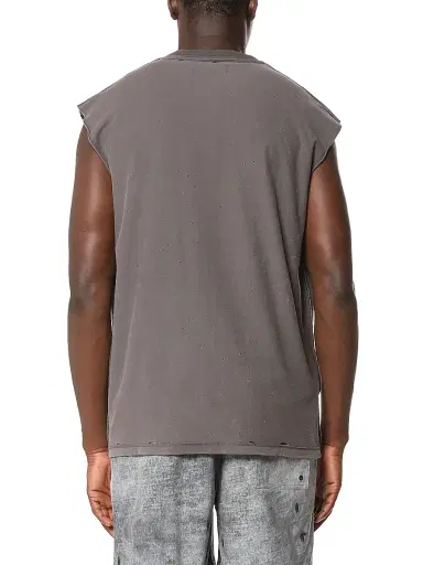 Purple Brand Men's Logo Distressed Cotton Crewneck T-Shirt - Grey | Thumbnail 2 Purple Brand Men's Logo Distressed Cotton Crewneck T-Shirt - Grey | Thumbnail 2