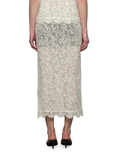 Et Ochs Women's Willis Embroidered Cotton Mesh Midi-Skirt - Ivory Black - Size 12 | Thumbnail 5 Et Ochs Women's Willis Embroidered Cotton Mesh Midi-Skirt - Ivory Black - Size 12 | Thumbnail 5