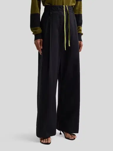 Proenza Schouler Women's Lissia Cotton Drawstring Pants - Black - Size 12 | Thumbnail 4 Proenza Schouler Women's Lissia Cotton Drawstring Pants - Black - Size 12 | Thumbnail 4
