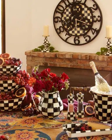 MacKenzie-Childs Large Courtly Check Farmhouse Wall Clock | Thumbnail 2 MacKenzie-Childs Large Courtly Check Farmhouse Wall Clock | Thumbnail 2