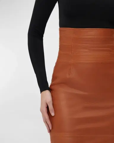 Hervé Léger Piper Leather Midi Skirt | Thumbnail 3 Hervé Léger Piper Leather Midi Skirt | Thumbnail 3