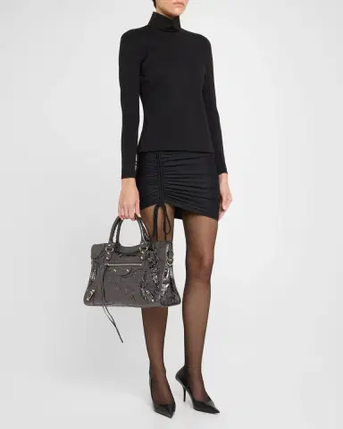 Balenciaga Le City Medium Metallic Leather Top-Handle Bag | Thumbnail 4 Balenciaga Le City Medium Metallic Leather Top-Handle Bag | Thumbnail 4