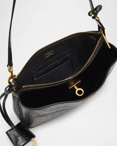 Balenciaga Rodeo Croc-Embossed Leather Pochette | Thumbnail 3 Balenciaga Rodeo Croc-Embossed Leather Pochette | Thumbnail 3