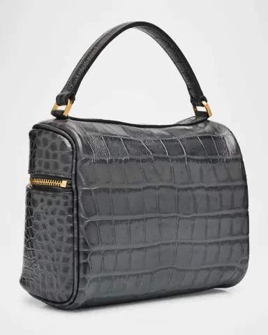 Balenciaga Rodeo Croc-Embossed Leather Vanity Top-Handle Bag | Thumbnail 2 Balenciaga Rodeo Croc-Embossed Leather Vanity Top-Handle Bag | Thumbnail 2