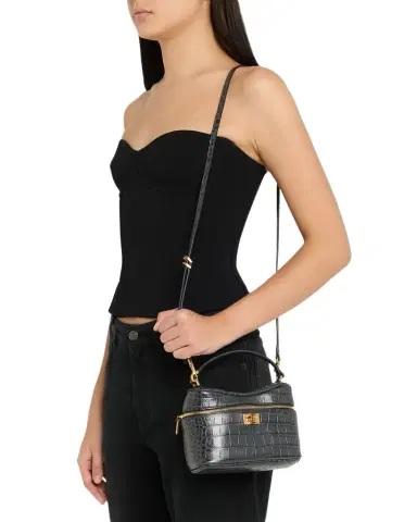 Balenciaga Rodeo Croc-Embossed Leather Vanity Top-Handle Bag | Thumbnail 1 Balenciaga Rodeo Croc-Embossed Leather Vanity Top-Handle Bag | Thumbnail 1