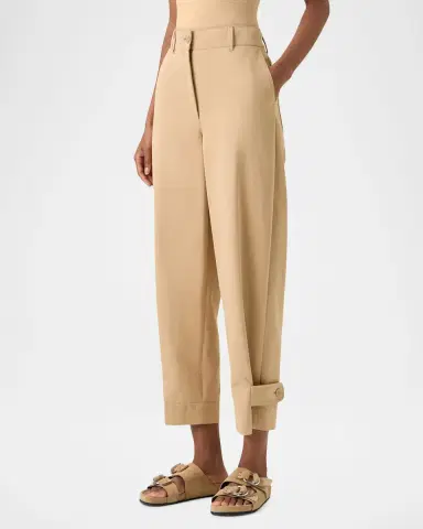 Akris punto Fraser Cotton Gabardine Barrel-Leg Ankle Pants | Thumbnail 3 Akris punto Fraser Cotton Gabardine Barrel-Leg Ankle Pants | Thumbnail 3