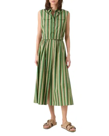 Akris punto Sleeveless Parasol Striped Cotton Poplin Crop Shirt | Thumbnail 1 Akris punto Sleeveless Parasol Striped Cotton Poplin Crop Shirt | Thumbnail 1