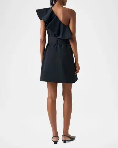 Akris punto Ruffle One-Shoulder Belted Mini Dress | Thumbnail 2 Akris punto Ruffle One-Shoulder Belted Mini Dress | Thumbnail 2