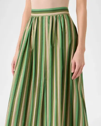 Akris punto Parasol Striped Cotton Poplin Midi Skirt | Thumbnail 3 Akris punto Parasol Striped Cotton Poplin Midi Skirt | Thumbnail 3