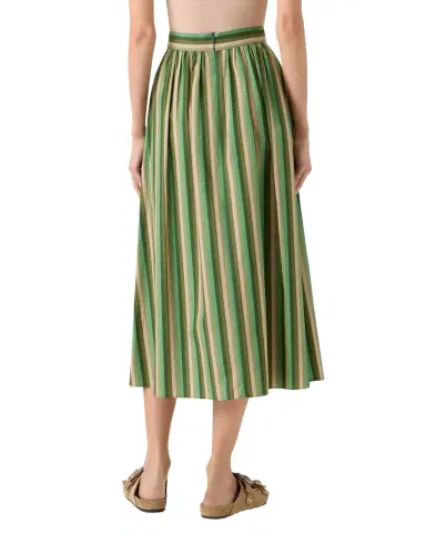 Akris punto Parasol Striped Cotton Poplin Midi Skirt | Thumbnail 1 Akris punto Parasol Striped Cotton Poplin Midi Skirt | Thumbnail 1
