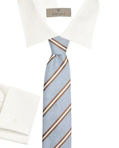 Canali Men's Striped Silk Tie | Thumbnail 1 Canali Men's Striped Silk Tie | Thumbnail 1