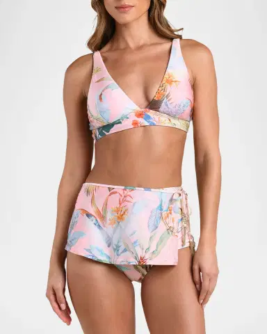 L'AGENCE Lexie Palm-Print Bikini Top | Thumbnail 3 L'AGENCE Lexie Palm-Print Bikini Top | Thumbnail 3