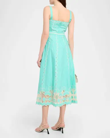 Saloni Aurora B Embroidered Midi Dress | Thumbnail 2 Saloni Aurora B Embroidered Midi Dress | Thumbnail 2