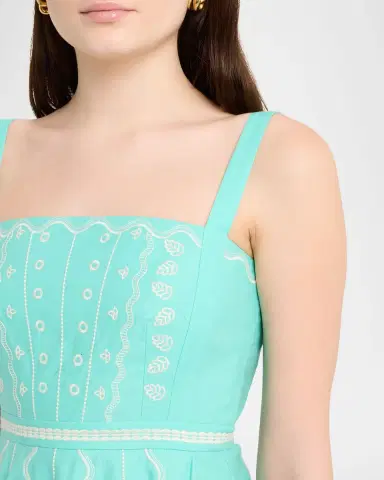 Saloni Aurora B Embroidered Midi Dress | Thumbnail 4 Saloni Aurora B Embroidered Midi Dress | Thumbnail 4