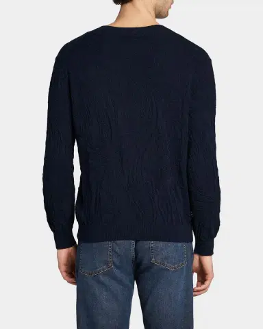 Etro Men's Roma Textural Cotton Knit Sweater | Thumbnail 2 Etro Men's Roma Textural Cotton Knit Sweater | Thumbnail 2
