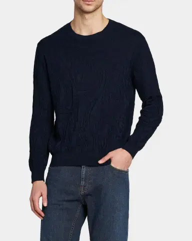 Etro Men's Roma Textural Cotton Knit Sweater | Thumbnail 3 Etro Men's Roma Textural Cotton Knit Sweater | Thumbnail 3