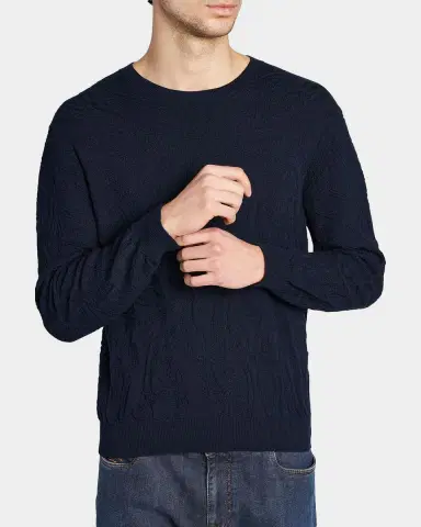 Etro Men's Roma Textural Cotton Knit Sweater | Thumbnail 4 Etro Men's Roma Textural Cotton Knit Sweater | Thumbnail 4