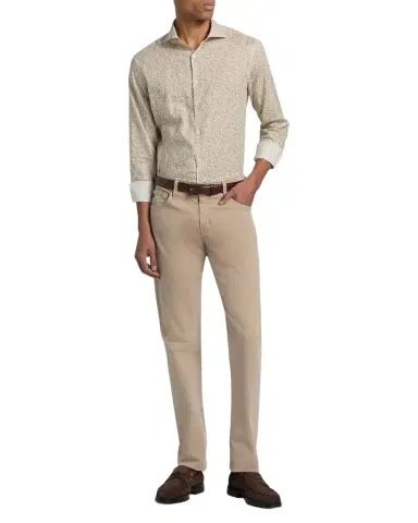 Canali Men's Linen Micro-Floral Sport Shirt | Thumbnail 1 Canali Men's Linen Micro-Floral Sport Shirt | Thumbnail 1